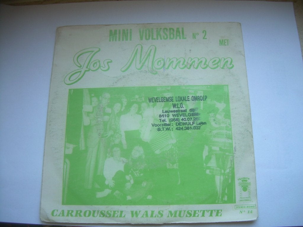 45 T SINGLE - Jos Mommen - Mini Bal Populaire N 2, Cd's en Dvd's, Vinyl Singles, Fotohoes, 7 inch, Ophalen of Verzenden, Zo goed als nieuw