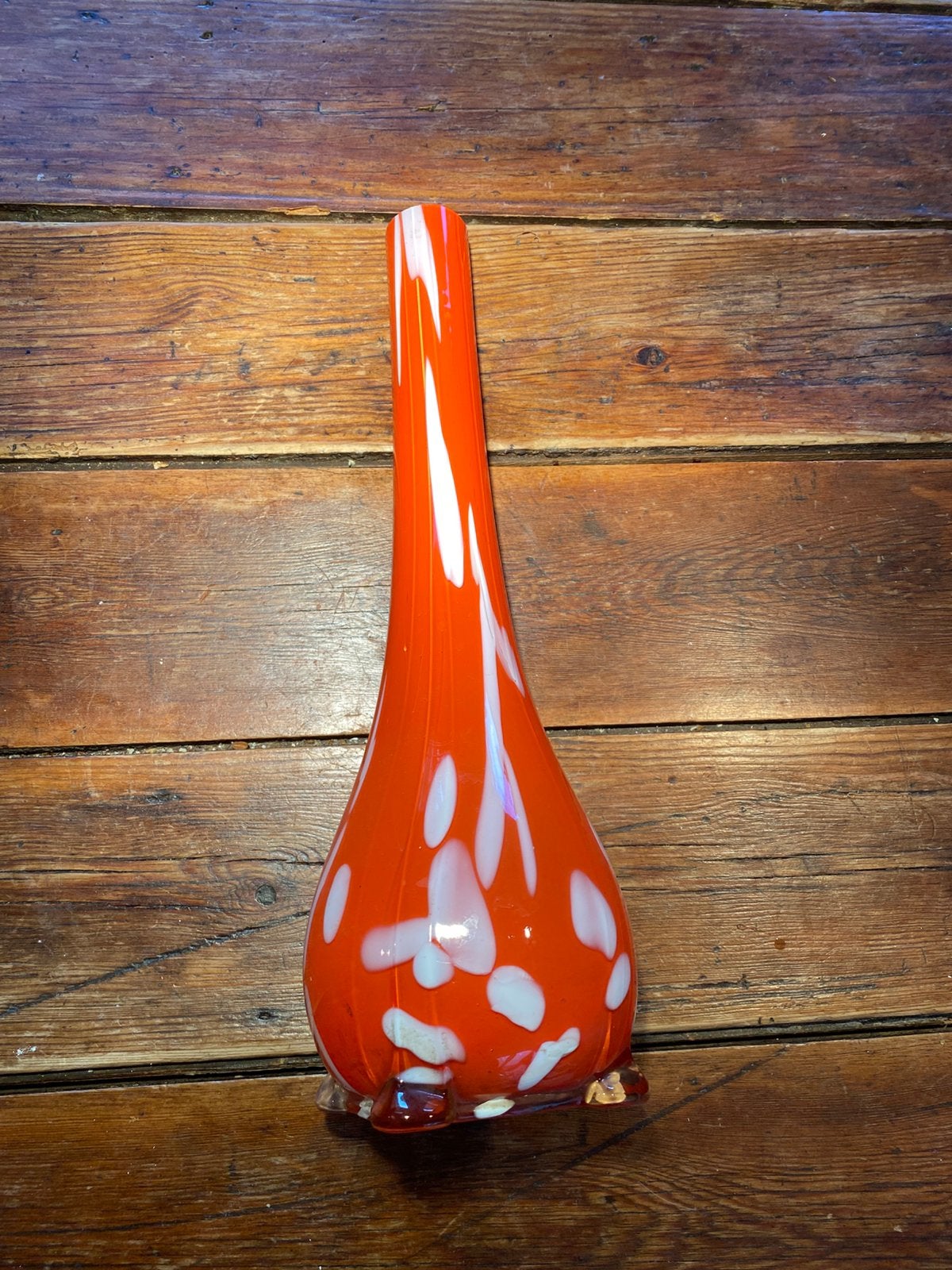 Vintage vaas jaren 60-70, Ophalen, Gebruikt, Meerkleurig, Glas