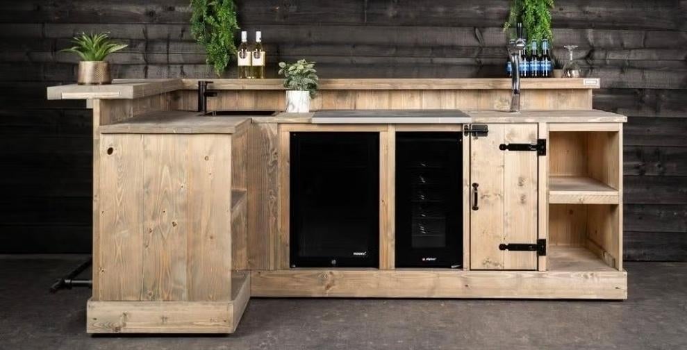 Bar Varia | Bar d'angle de jardin en bois avec échafaudage |, Enlèvement ou Envoi, Campagnard