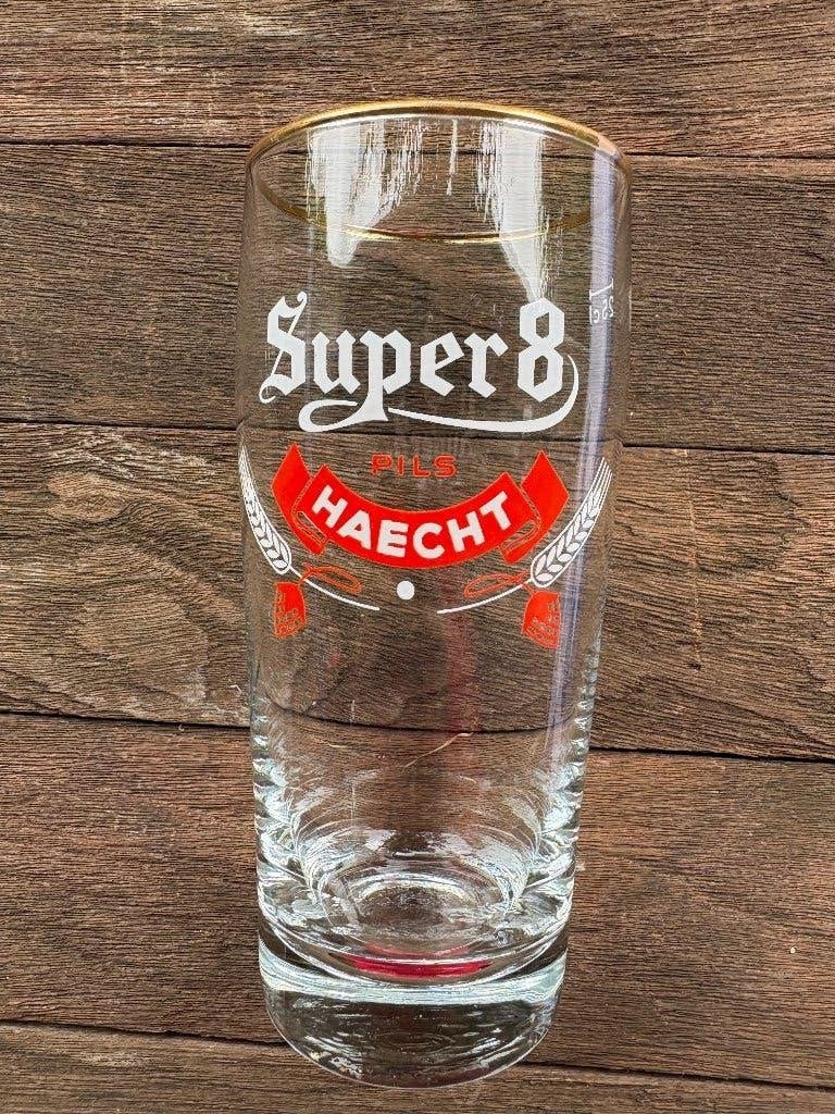 Super 8 Pils Haacht - 25 cl, Verzamelen, Biermerken, Ophalen of Verzenden, Gebruikt, Glas of Glazen, Overige merken