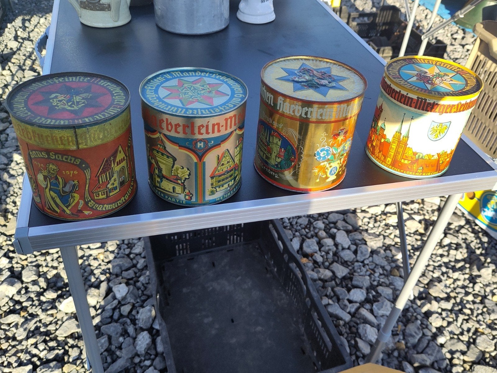 anciennes boîtes en métal, je pense des années 60, à vérifie, Collections, Enlèvement