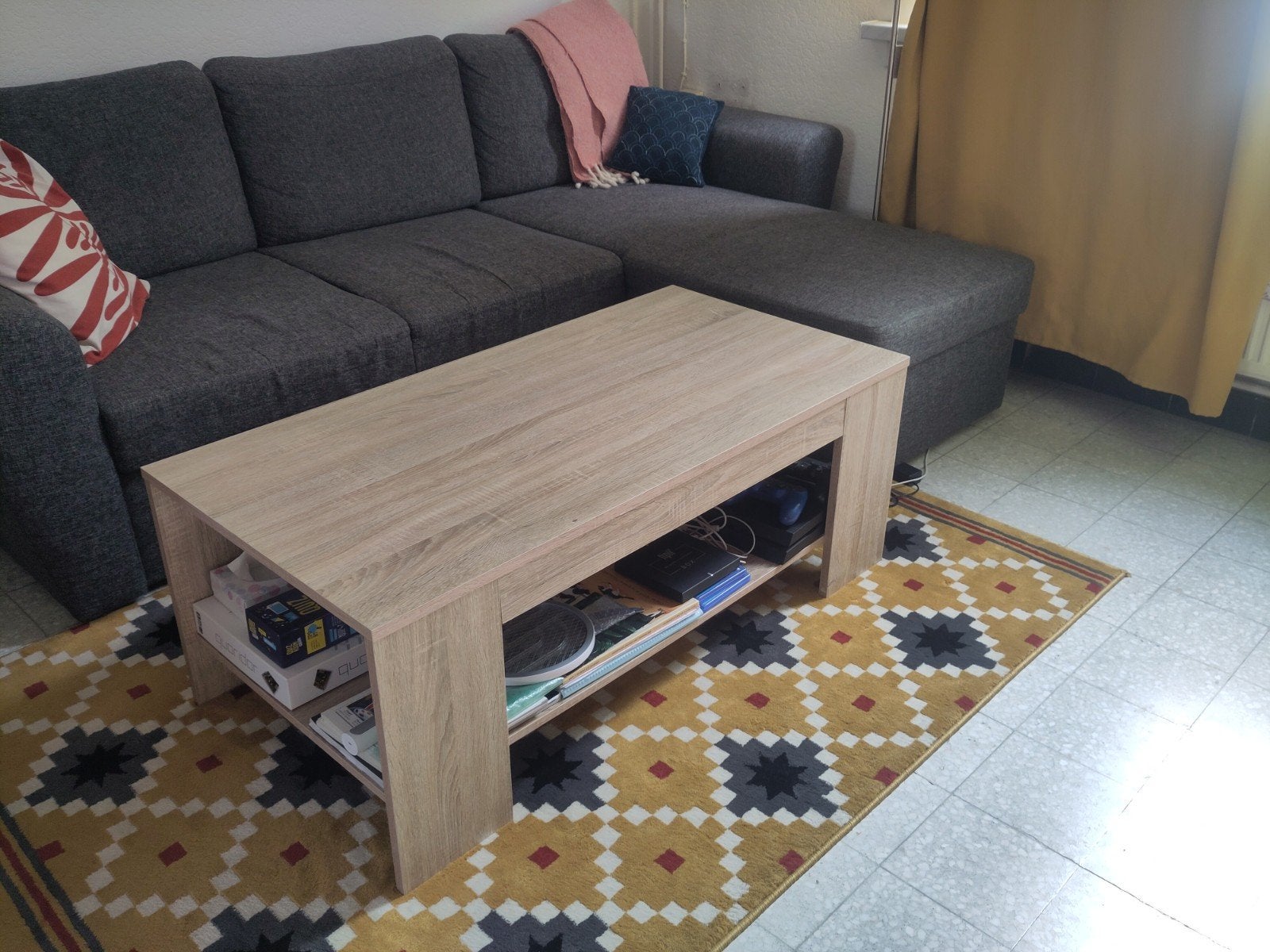 Table basse avec plateau, Ophalen, Hout