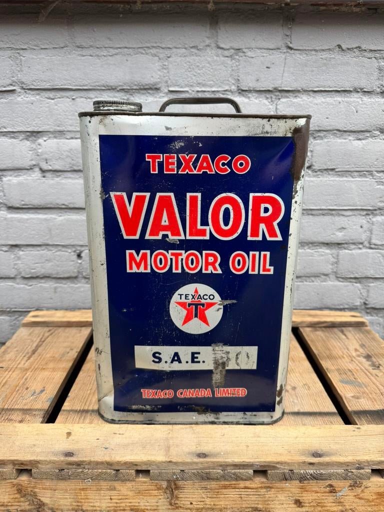 TEXACO oud groot olieblik, Verzamelen, Merken en Reclamevoorwerpen, Gebruikt, Verpakking, Ophalen of Verzenden