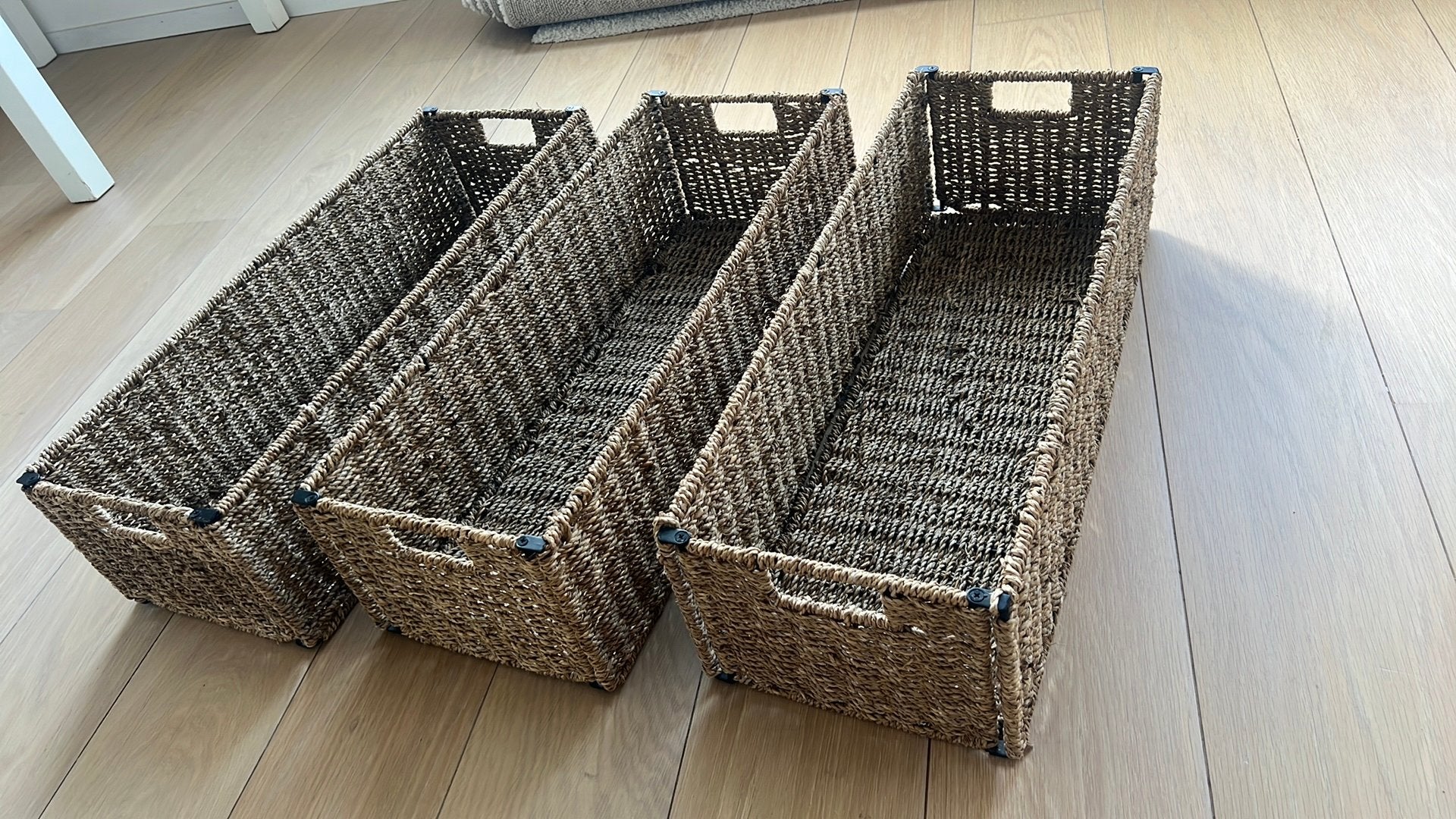 Set van 3 Quax opbergmanden voor luiertafel (Zeegras), Ophalen of Verzenden, Zo goed als nieuw