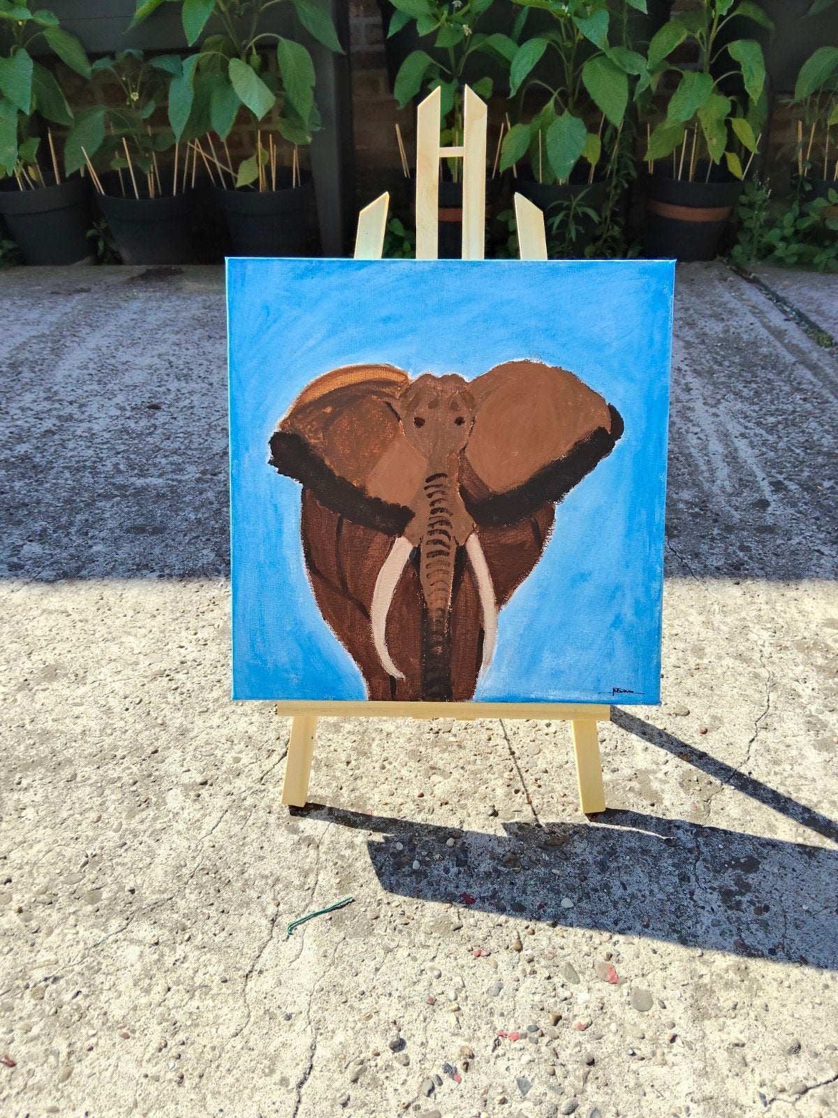 Schilderij van olifant, Enlèvement, Édition limitée, Peinture acrylique