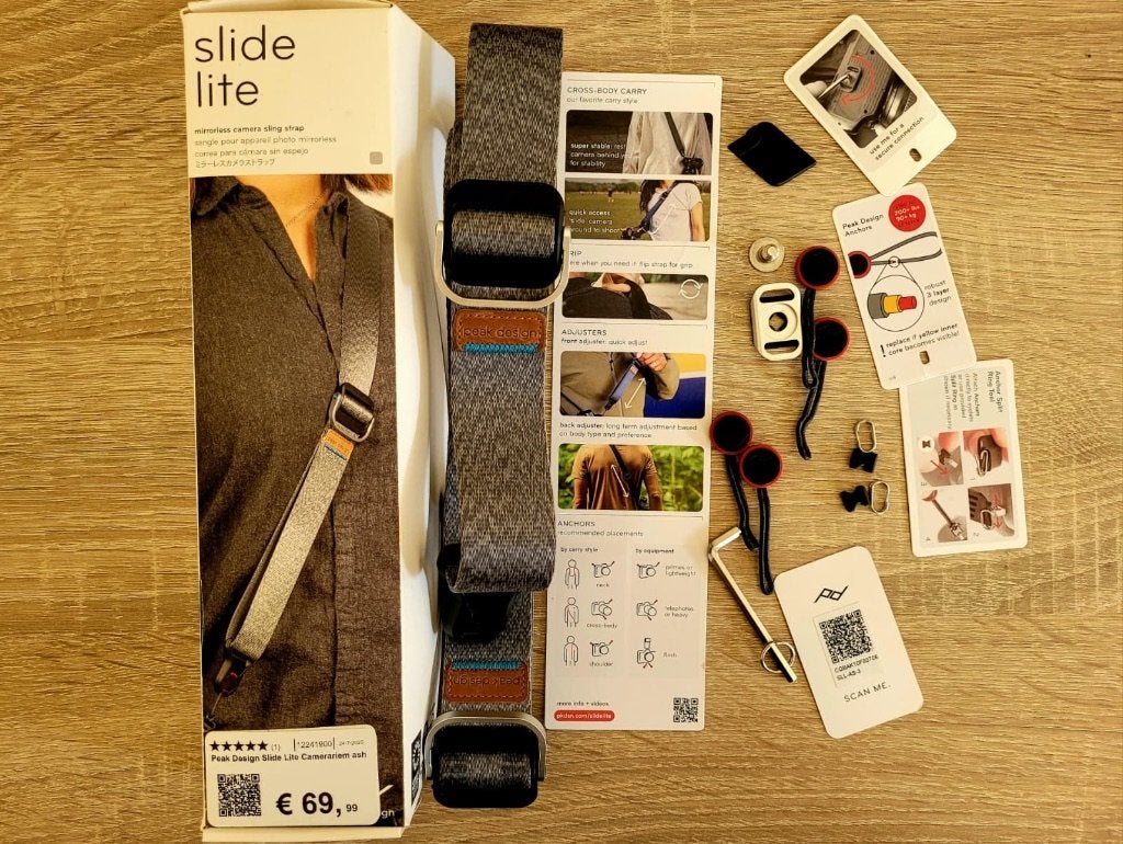 Peak Design Slide Lite (Ash), TV, Hi-fi & Vidéo, Photo | Sacs pour appareil, Gris, Bandoulière, Comme neuf, Enlèvement