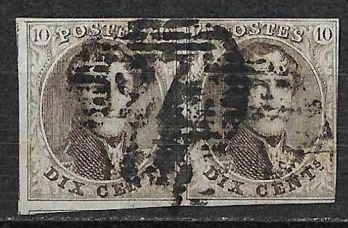 België OPC 10 Samenhangend Koning Leopold I, Ophalen of Verzenden, Gestempeld, Koninklijk huis