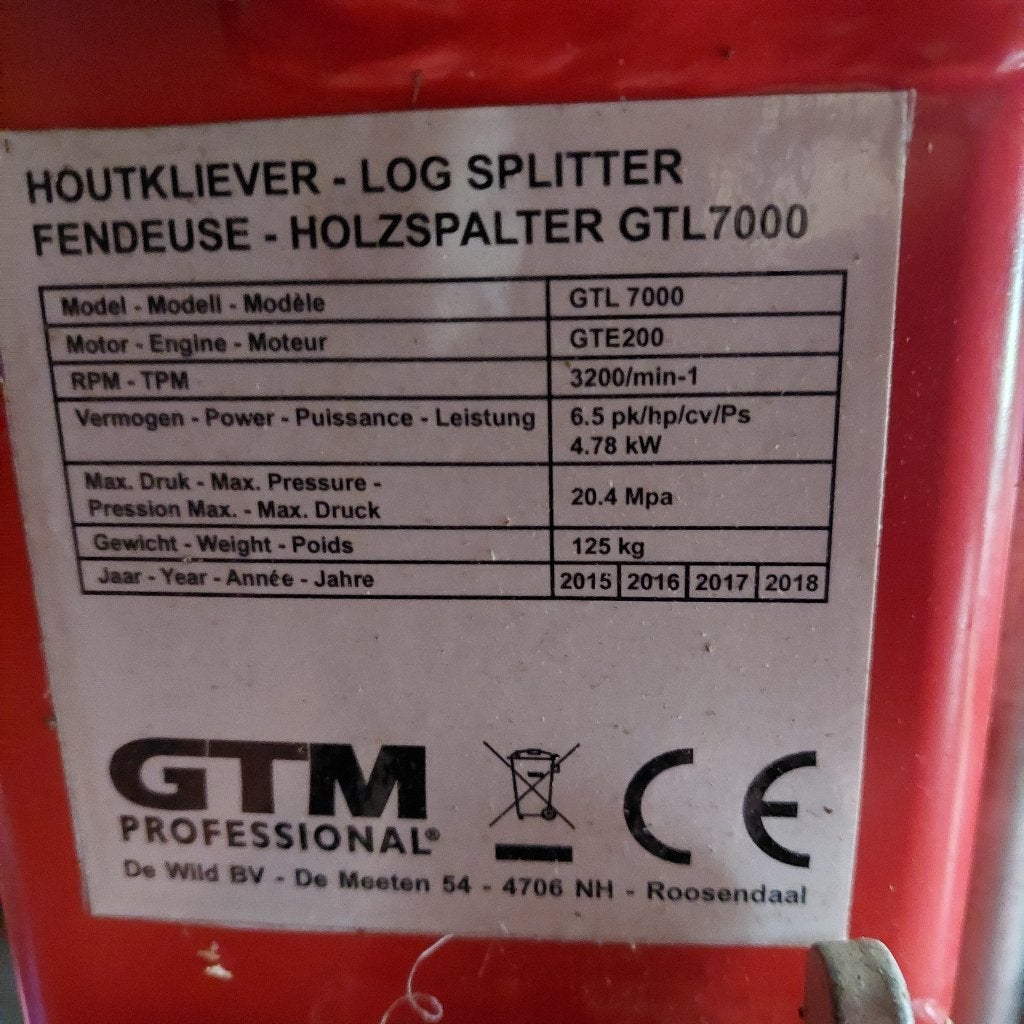 houtkliever, Enlèvement, Comme neuf, Essence, GTM.