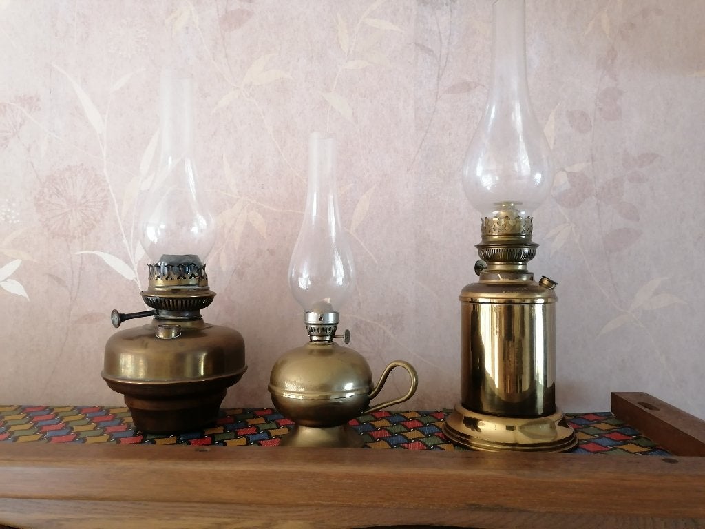 koperen olie lampen, Antiek en Kunst, Ophalen, Koper