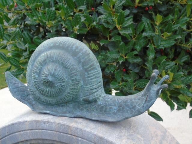 groen gepatineerde bronzen slak... XL!, Ophalen of Verzenden, Nieuw