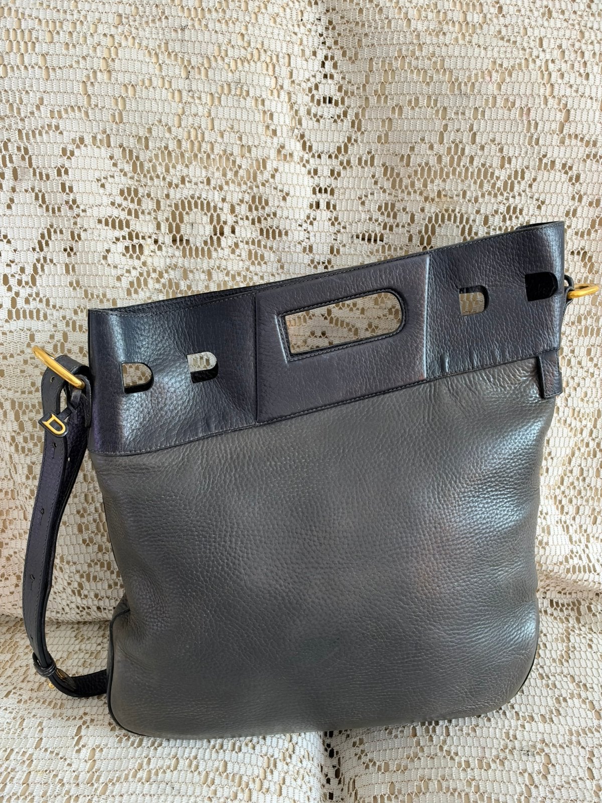 Sac DELVAUX cuir bleu foncé, Enlèvement ou Envoi, Comme neuf, Bleu, Cuir