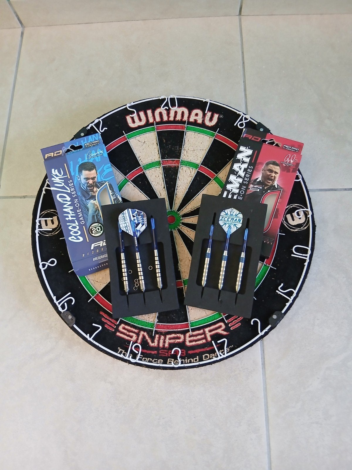 WINMAU Dartbord Sniper + Darts, Ophalen, Gebruikt, Dartbord met pijlen, Soft tip