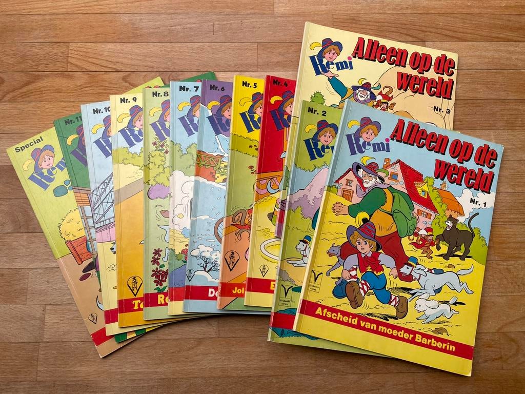 12 Stripalbums Remi (alleen op de wereld) 1979-1980, Complete serie of reeks, Europa, Ophalen, Gelezen