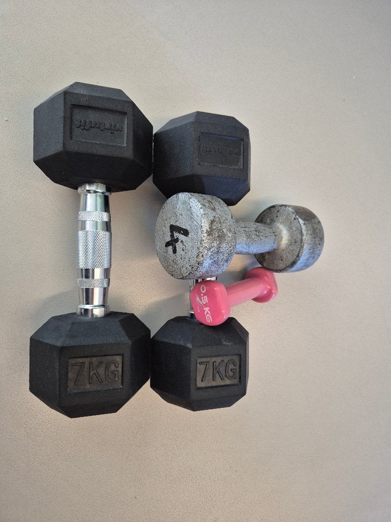 Gewichten 0.5, 3, 4, 7kg, Ophalen, Gebruikt, Armen, Halterset