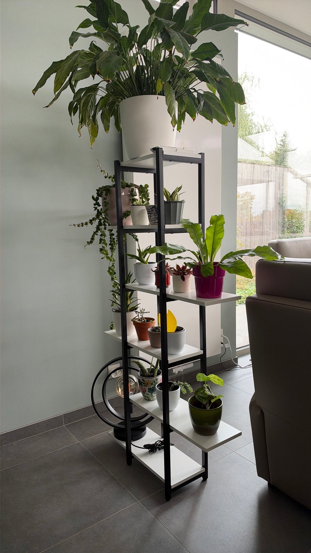 Rek voor planten of decoratie zwart wit, Enlèvement, Comme neuf