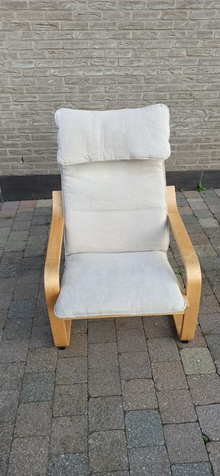 Fauteuil IKEA POÄNG avec coussin 100% Lin, Enlèvement, Utilisé, Bois