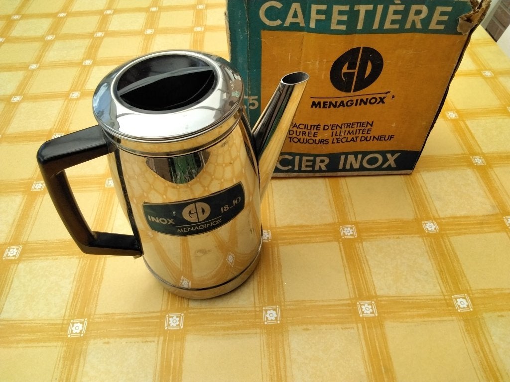 inox 18/10 koffiepot en hulpstukken 1/2 liter, Enlèvement ou Envoi, Neuf, Inox, Plaque céramique