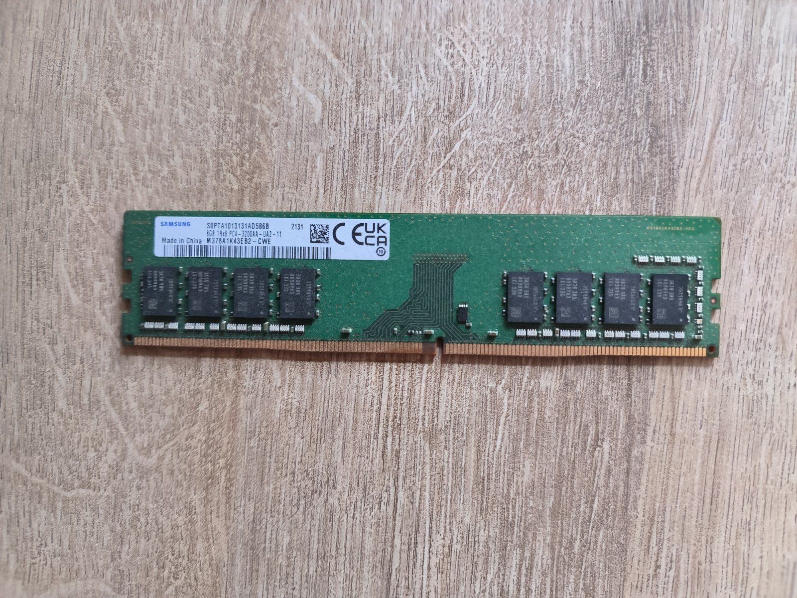 1x8GB ddr4 3200mhz samsung ram, Computers en Software, RAM geheugen, Gebruikt, DDR4, 8 GB, Ophalen of Verzenden