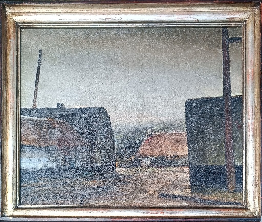 Piet Lippens (1890- 1981): Landelijk zicht (O/D, 57 x 47 cm), Enlèvement ou Envoi, Réaliste, Signé
