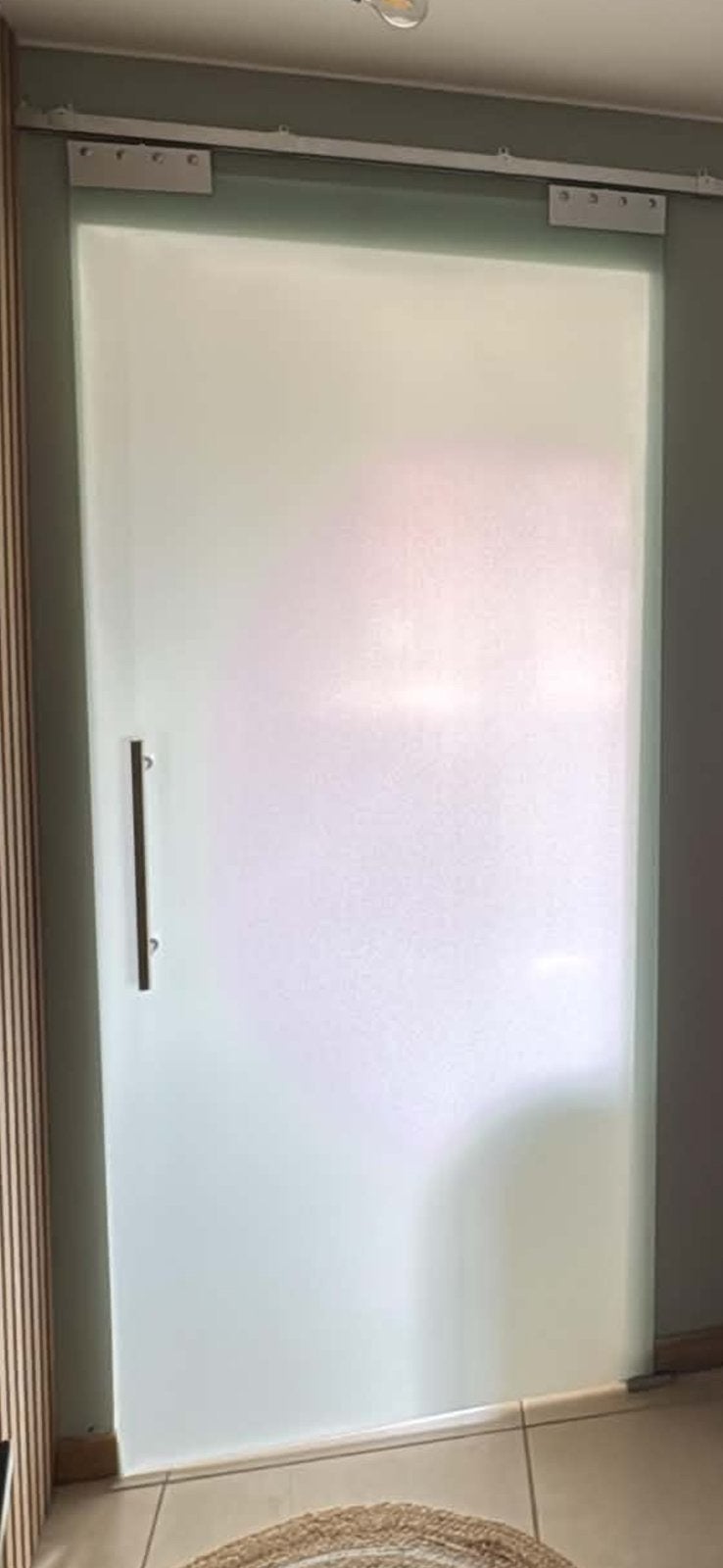 Porte en verre THYS coulissante, Comme neuf, Enlèvement, Blanc, 200 cm ou plus