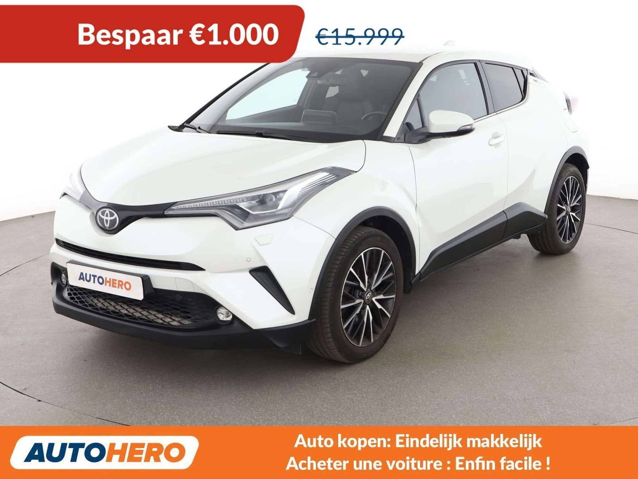 Toyota C-HR 1.2 Turbo Lounge (bj 2018, automaat), Gebruikt, Zwart, 116 pk, Leder