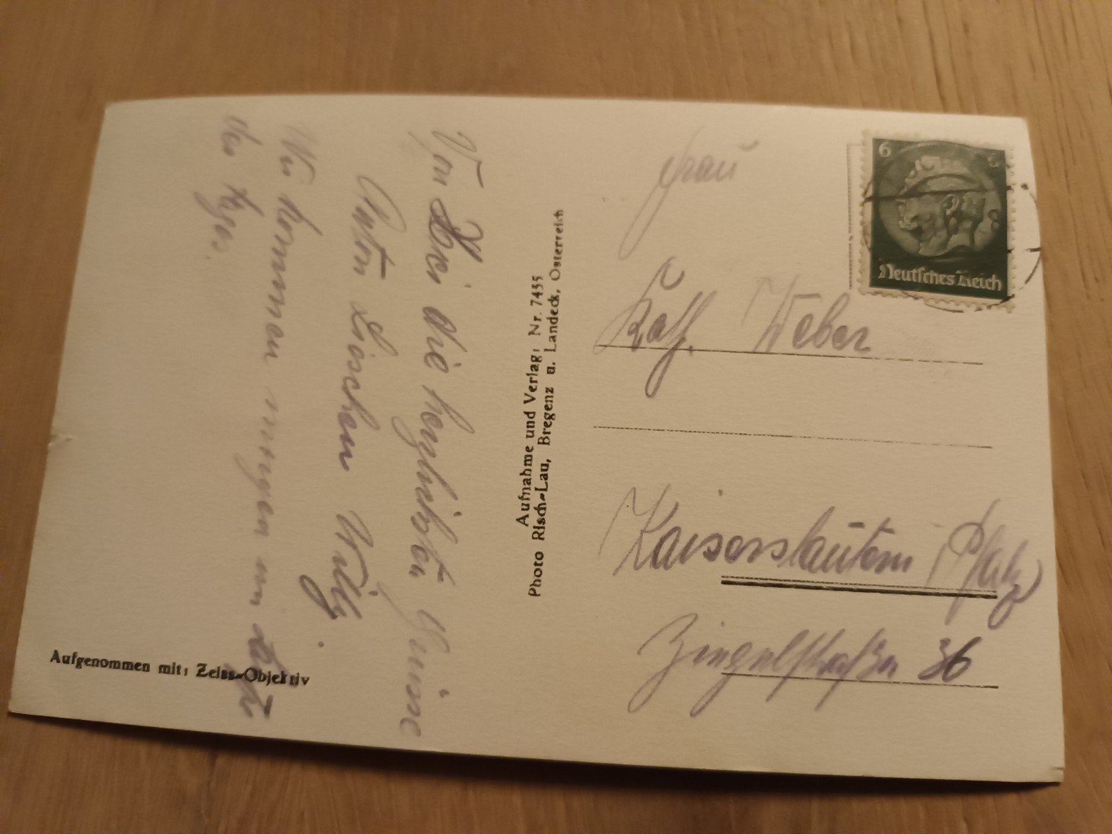 Duitse postkaart uit 1938 (art. 1), Ophalen