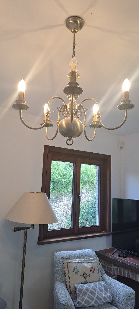 Lustre ancien en etain, Huis en Inrichting, Ophalen, Gebruikt, Ancien