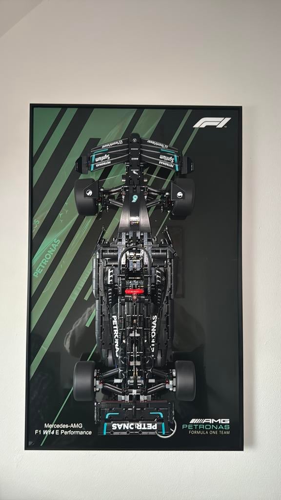 LEGO Technic Mercedes F1 W14 in kader – muurdecoratie, Enlèvement, Comme neuf, Lego