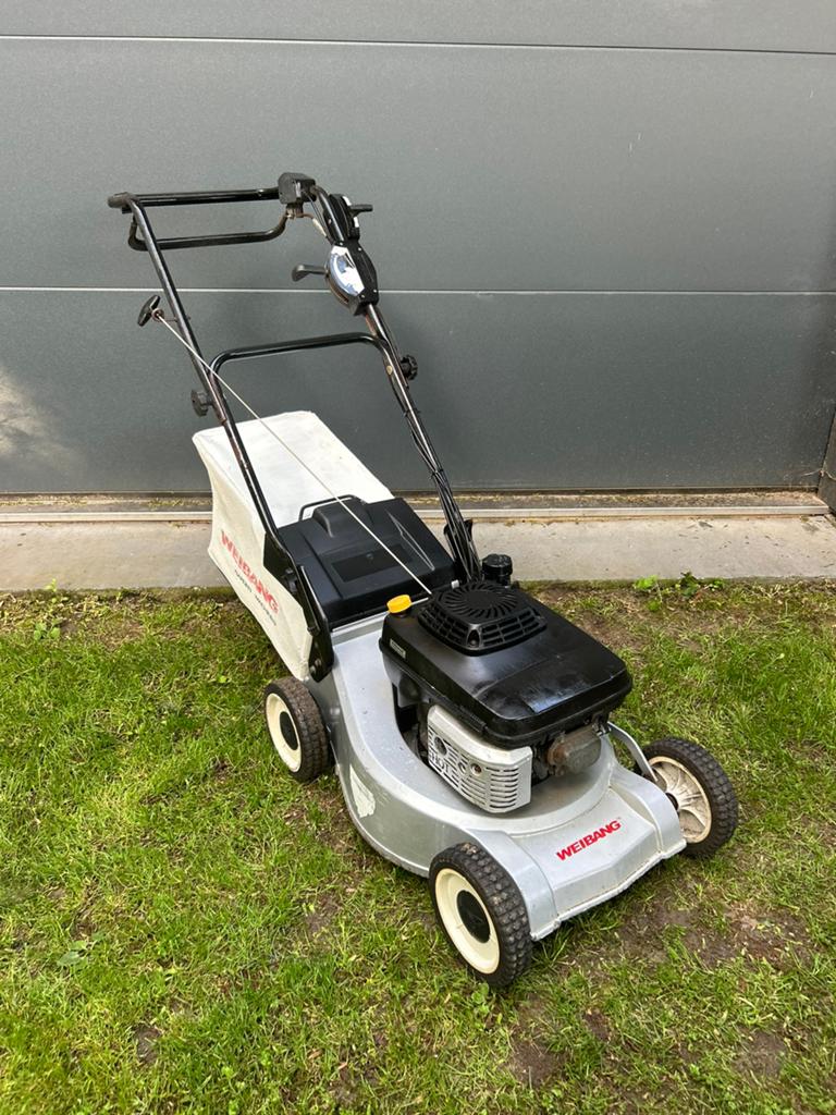 Weibang degelijke aluminium grasmaaier met Kawasaki motor, Ophalen, Benzine, Zo goed als nieuw, 50 cm of meer