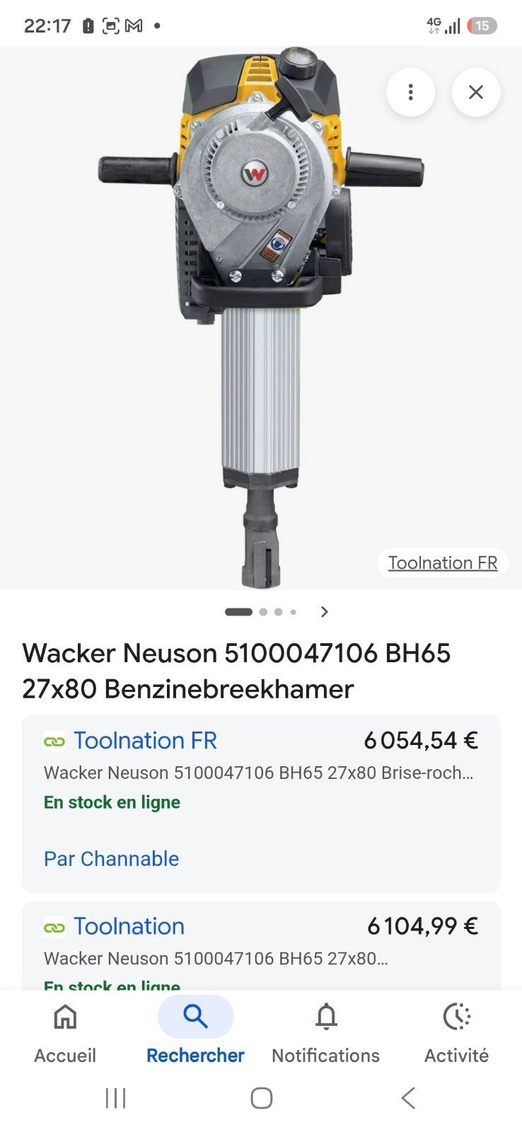 Drilboor - Betonbreker - Breekhamer WACKER NEUSSON, Ophalen