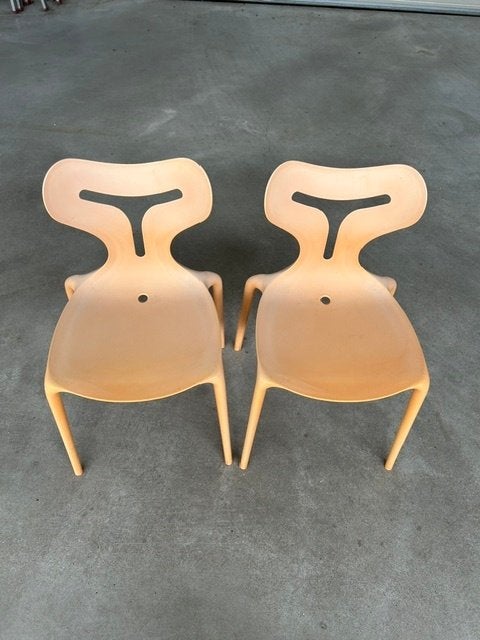 2 chaises design uniques Calligaris Area 51 — orange, Enlèvement, Utilisé, Synthétique
