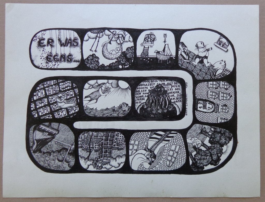 EDITH LAMBERT / ER WAS EENS... / ORIGINEEL WERK / 30x39cm, Enlèvement ou Envoi