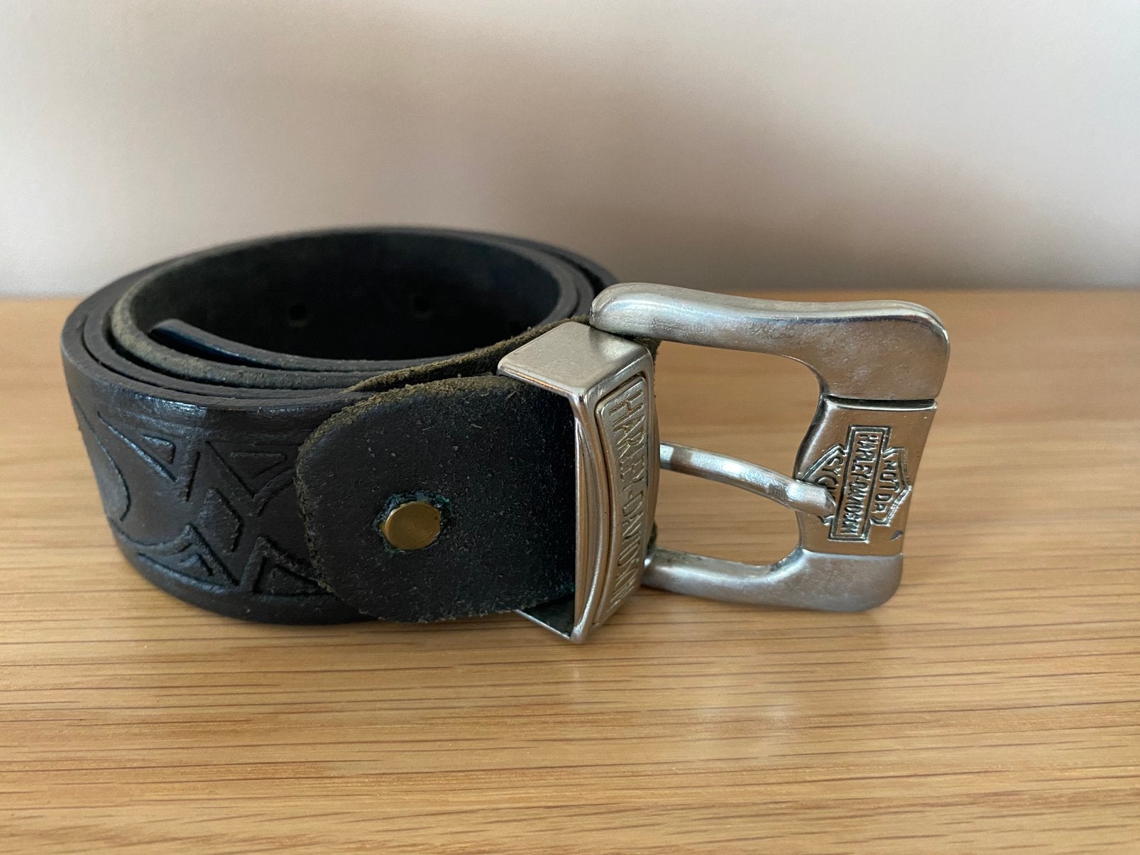 Ceinture en cuir  Harley-Davidson – Vintage, Cuir véritable, Enlèvement ou Envoi, Moins de 95 cm, Comme neuf