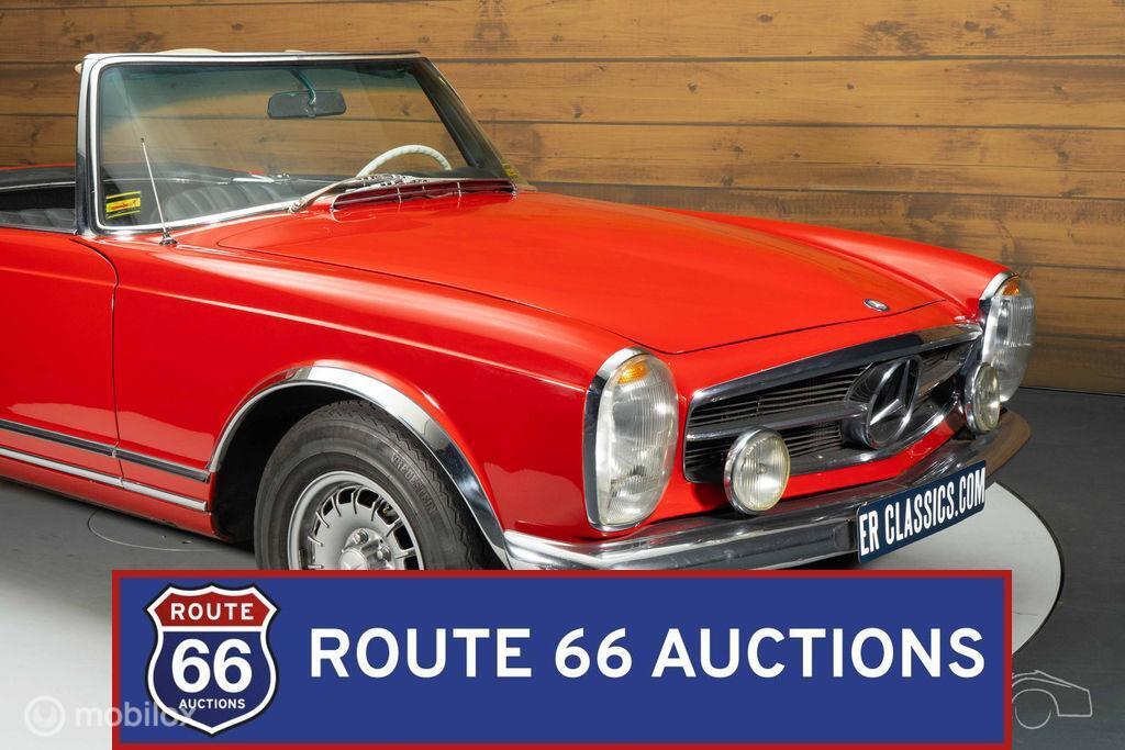 Mercedes-Benz 280 SL Pagode | 1968 | Route 66 Auctions, Auto's, Zwart, Mercedes-Benz, Bedrijf, Handgeschakeld