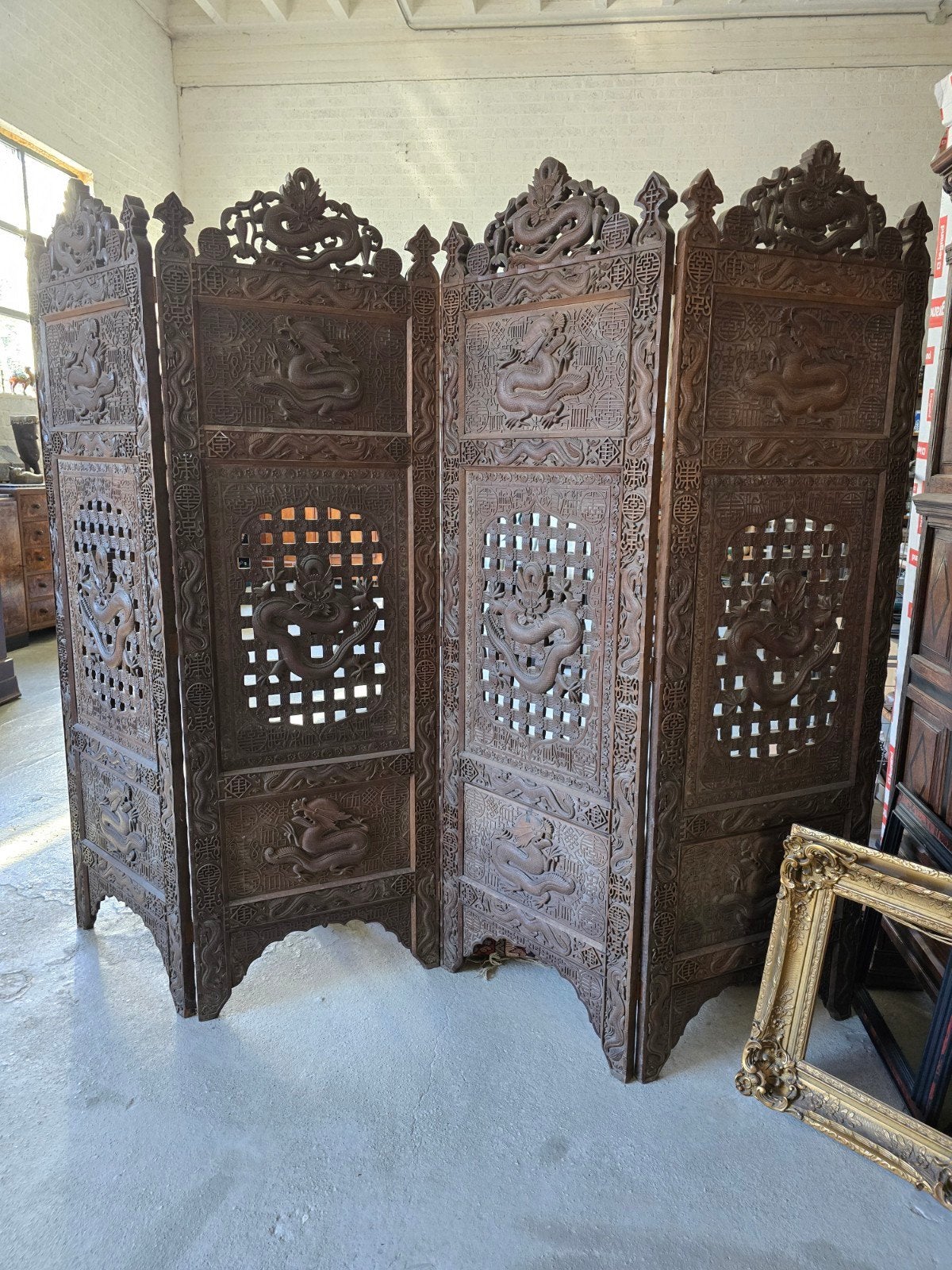 antieke paravent (hardhout) chinees, Ophalen