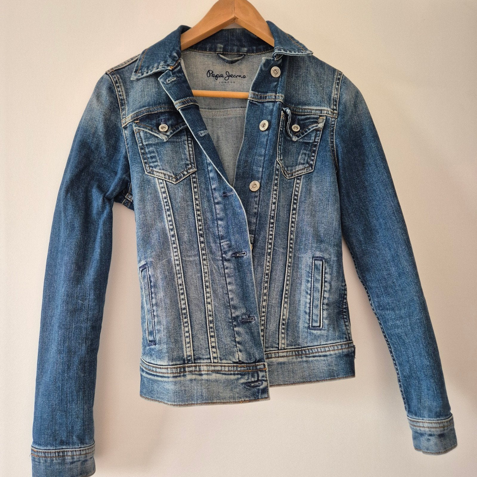 Pepe Jeans "Thrift" dames spijkerjasje., Pepe jeans, Ophalen of Verzenden, Zo goed als nieuw, Blauw