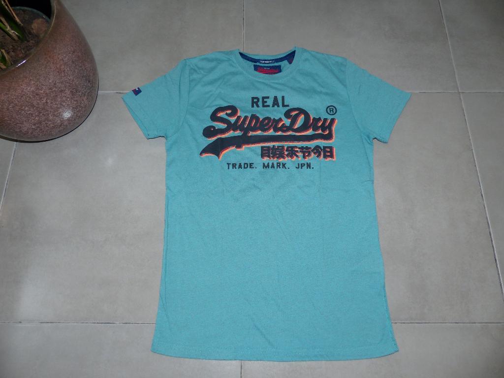 T-Shirt korte mouwen - heren - Superdry - maat small, Kleding | Heren, Blauw, SuperDry, Ophalen of Verzenden, Zo goed als nieuw