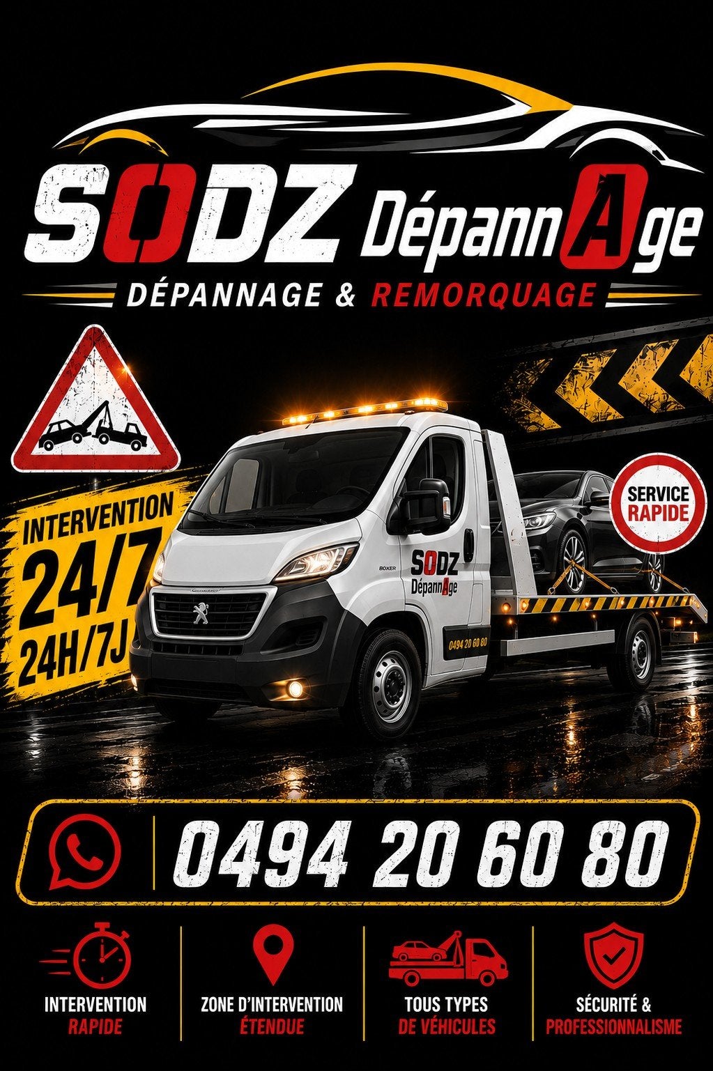 Dépannage et remorquage 24h7j, Enlèvement