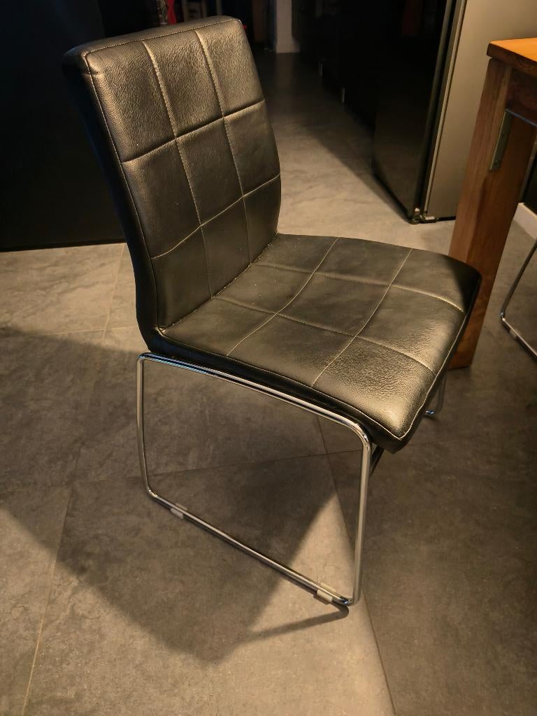 Stoelen, Comme neuf, Enlèvement, Cuir, Noir