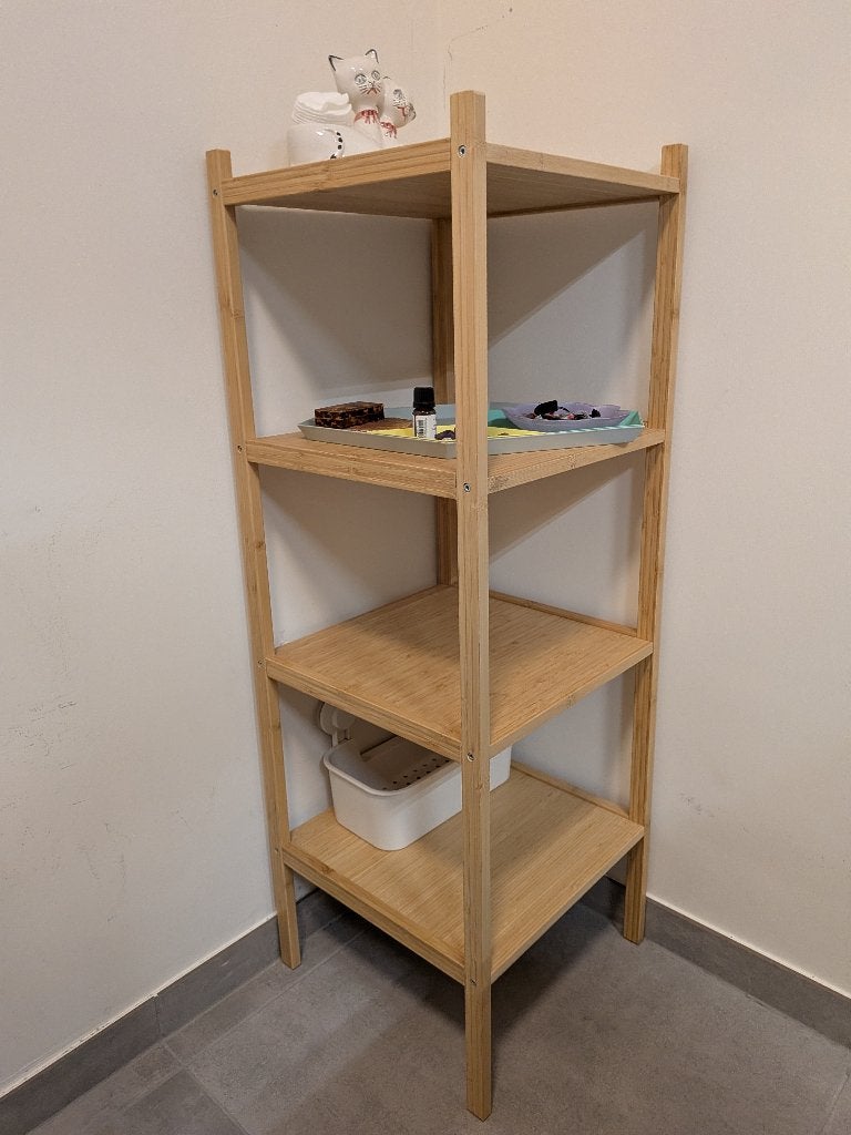 Rek Badkamer bamboe, Huis en Inrichting, Ophalen, (Half)hoge kast, Minder dan 50 cm, 100 tot 150 cm