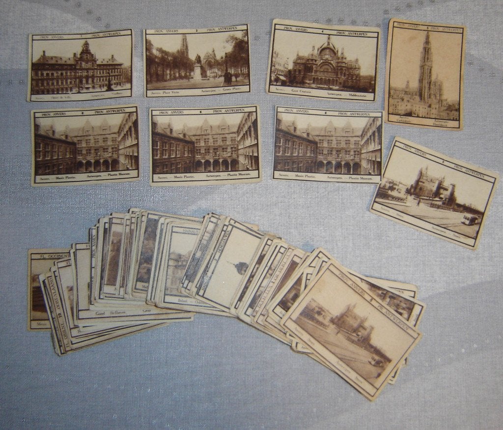 Chromos Kwatta CIDA Faces Belgium 12 pièces, Avant 1940, Gravure, Utilisé, Autres sujets/thèmes