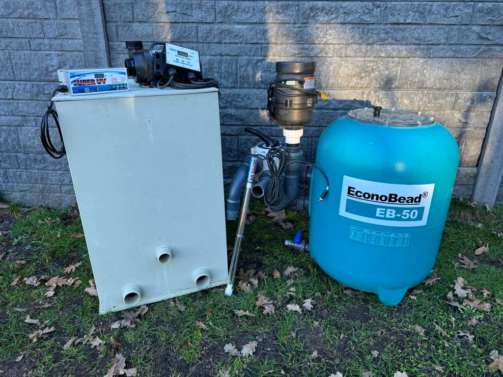 Complete vijver filter set eb50 , filtreco sieve, pomp en UV, Ophalen of Verzenden, Zo goed als nieuw, Vijverfilter