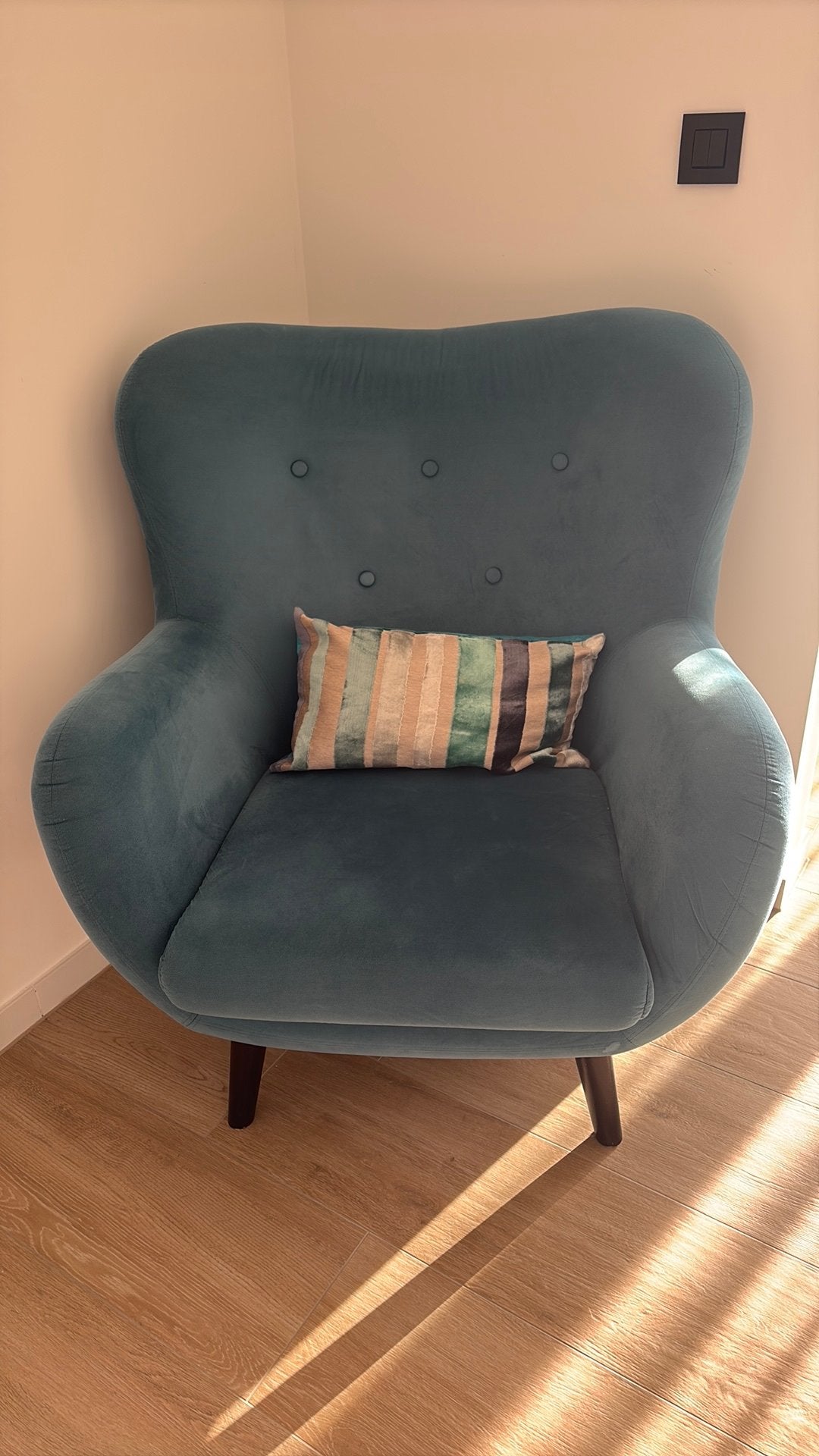 Petrolkleur fauteuil, Enlèvement, Comme neuf