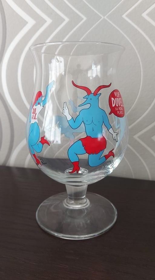 Duvel glas 'Piet Parra', Verzamelen, Glas en Drinkglazen, Ophalen of Verzenden, Bierglas