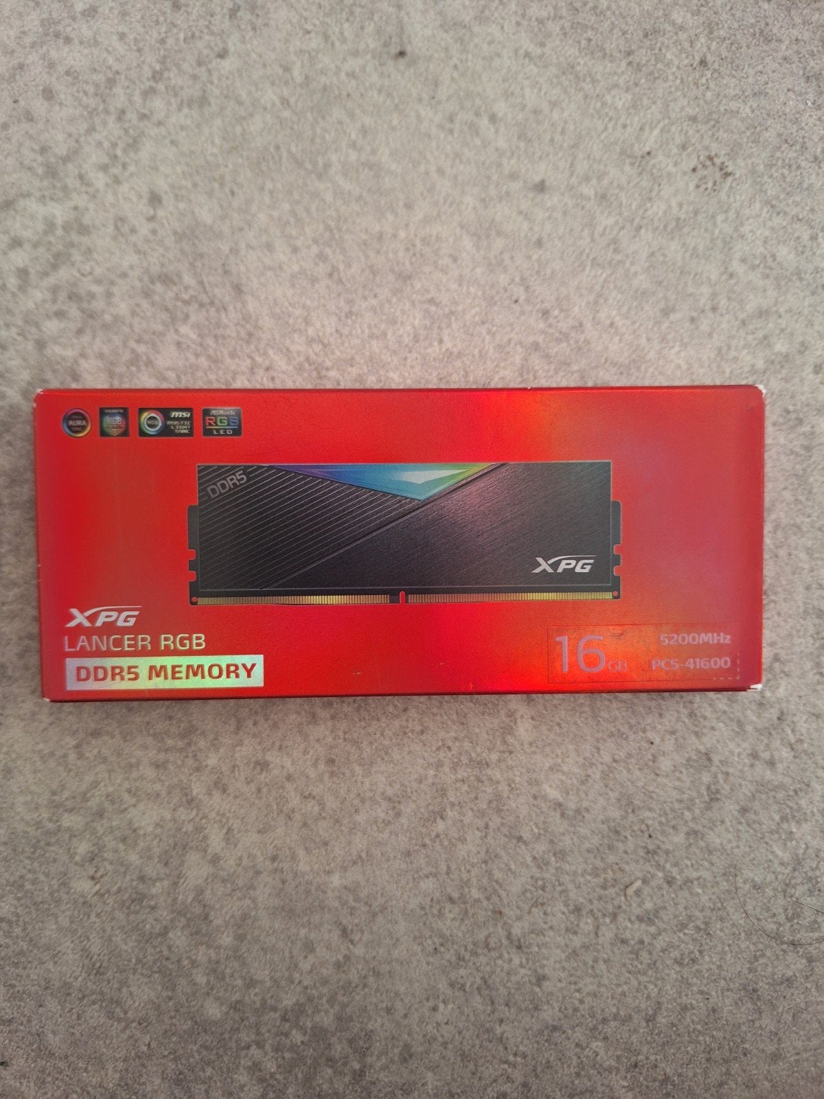 RAM XPG Lancer RGB 16Go DDR5 5200MHz - Neuf (Jamais utilisé), Computers en Software, Nieuw, Ophalen of Verzenden, Desktop, DDR5