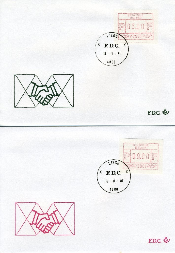 (B) Enveloppe ATM1 FDC 1981 - Set 6-9-14-59 BEF, Envoi, Affranchi, Oblitération 1er jour