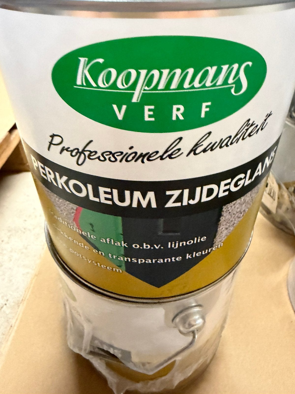 Koopmans perkoleum dekkende beits donkerbruin 2,5liter, Ophalen of Verzenden, Nieuw
