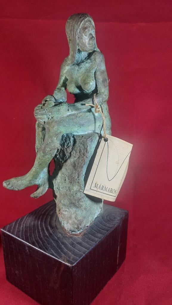 sculpture bronze, Antiquités & Art, Vert, Statue, Enlèvement ou Envoi, Femme