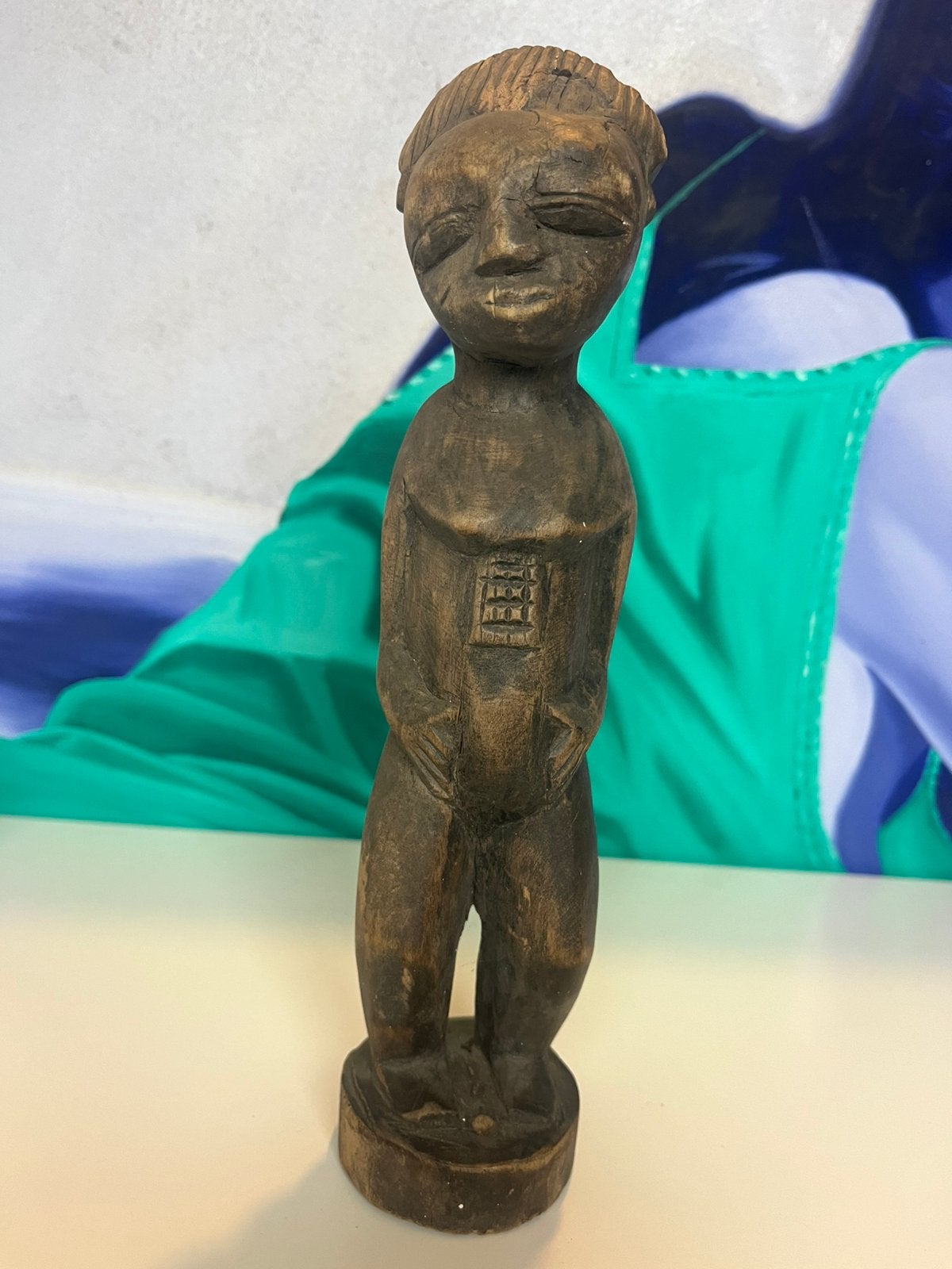Statuette féminine style Baoulé - Art tribal vintage, Huis en Inrichting, Woonaccessoires | Boeddhabeelden, Ophalen, Zo goed als nieuw