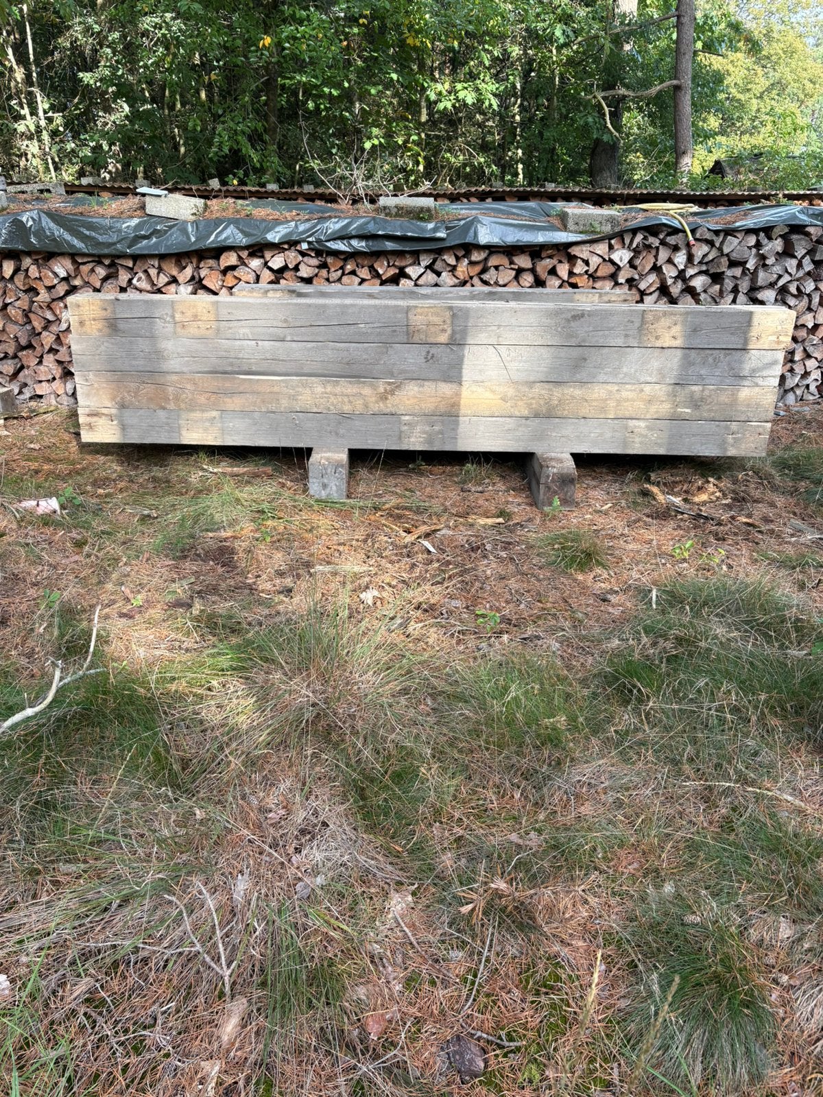 Houten balken, Doe-het-zelf en Bouw, Ophalen, Gebruikt, Grenen, 300 cm of meer